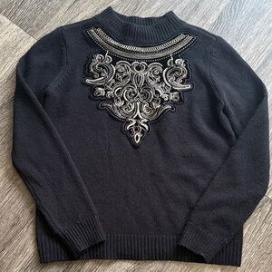 Vintage Black and Gold Women's Sweater